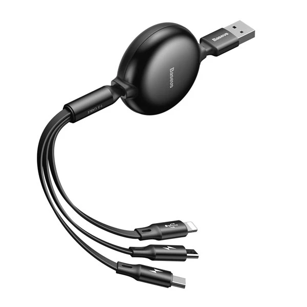 کابل تبدیل USB به تایپ‌سی/میکرو/لایتنینگ باسئوس مدل CAMLT-ZY01